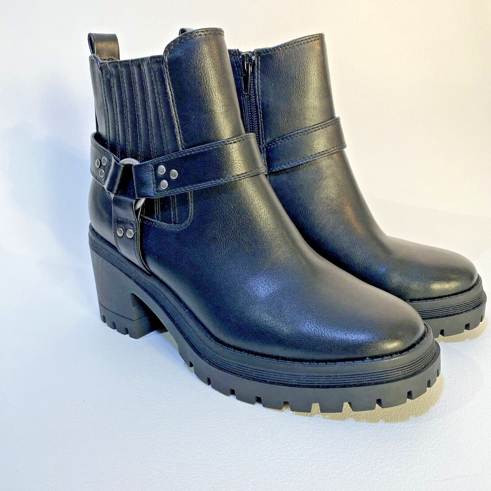 Sincerely Jules Combat Boots Size‎ 8 Dolphin Black 3" Lug Sole